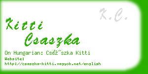 kitti csaszka business card